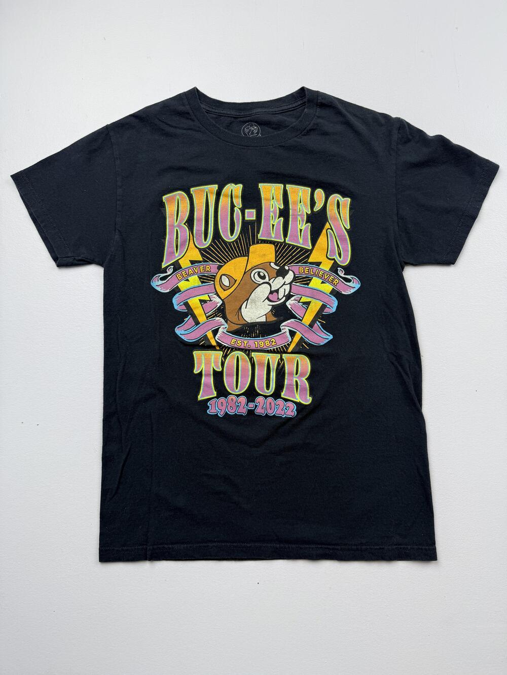 Buc-ee's Shirt Mens Small Black Tour 1982-2022 Beaver Graphic Tee Double Sided
